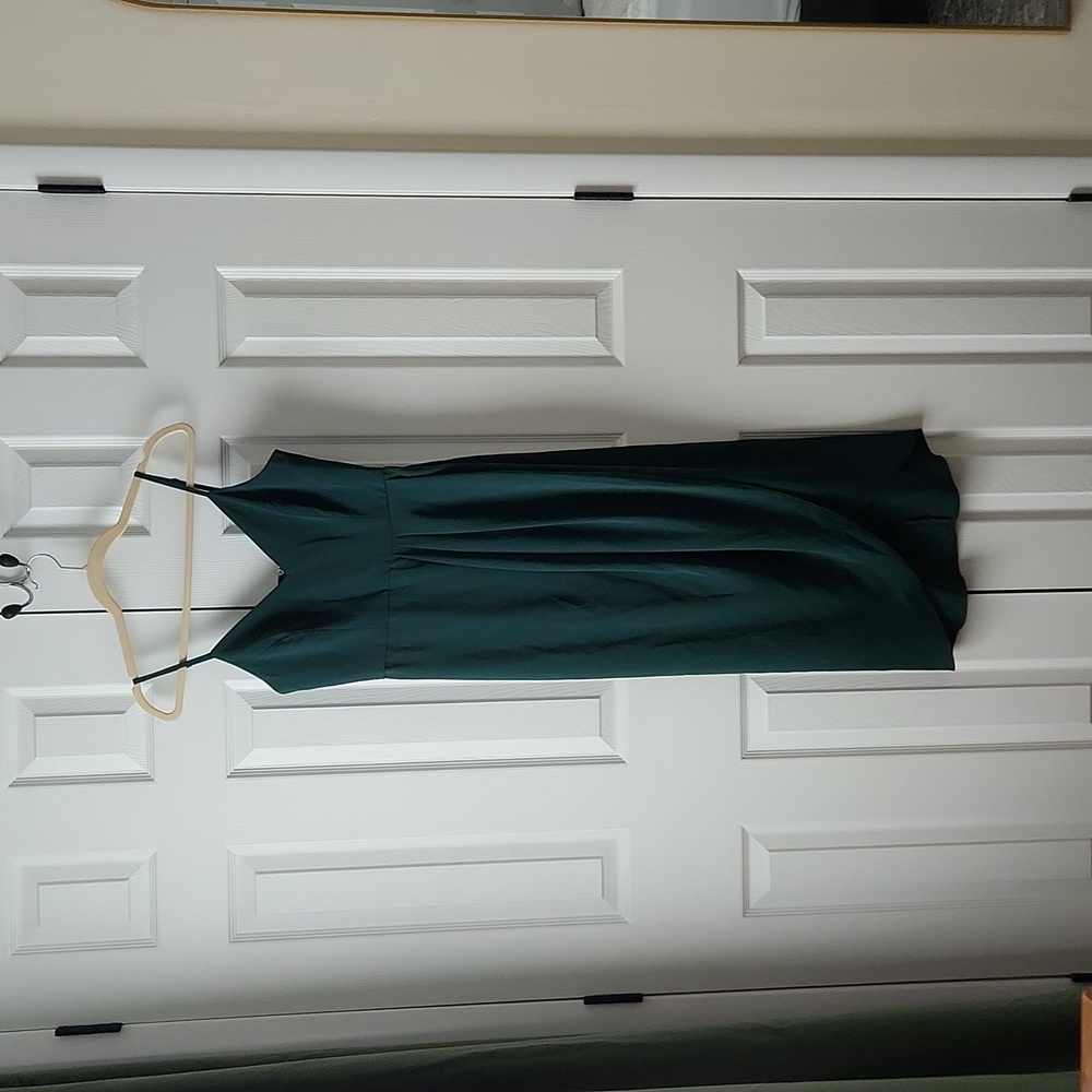 Lulus Forest Green Split Leg Midi Dress Size Small